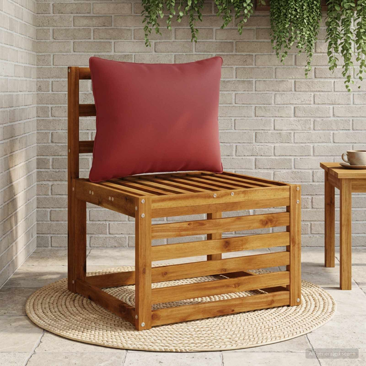 Back Cushion PUTTEN 100% Polyester Wine Red 50 x 40 x 15 cm