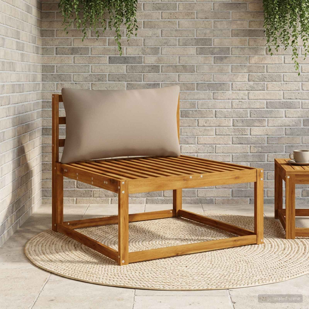 Back Cushion PUTTEN 100% Polyester Taupe 80 x 40 x 15 cm