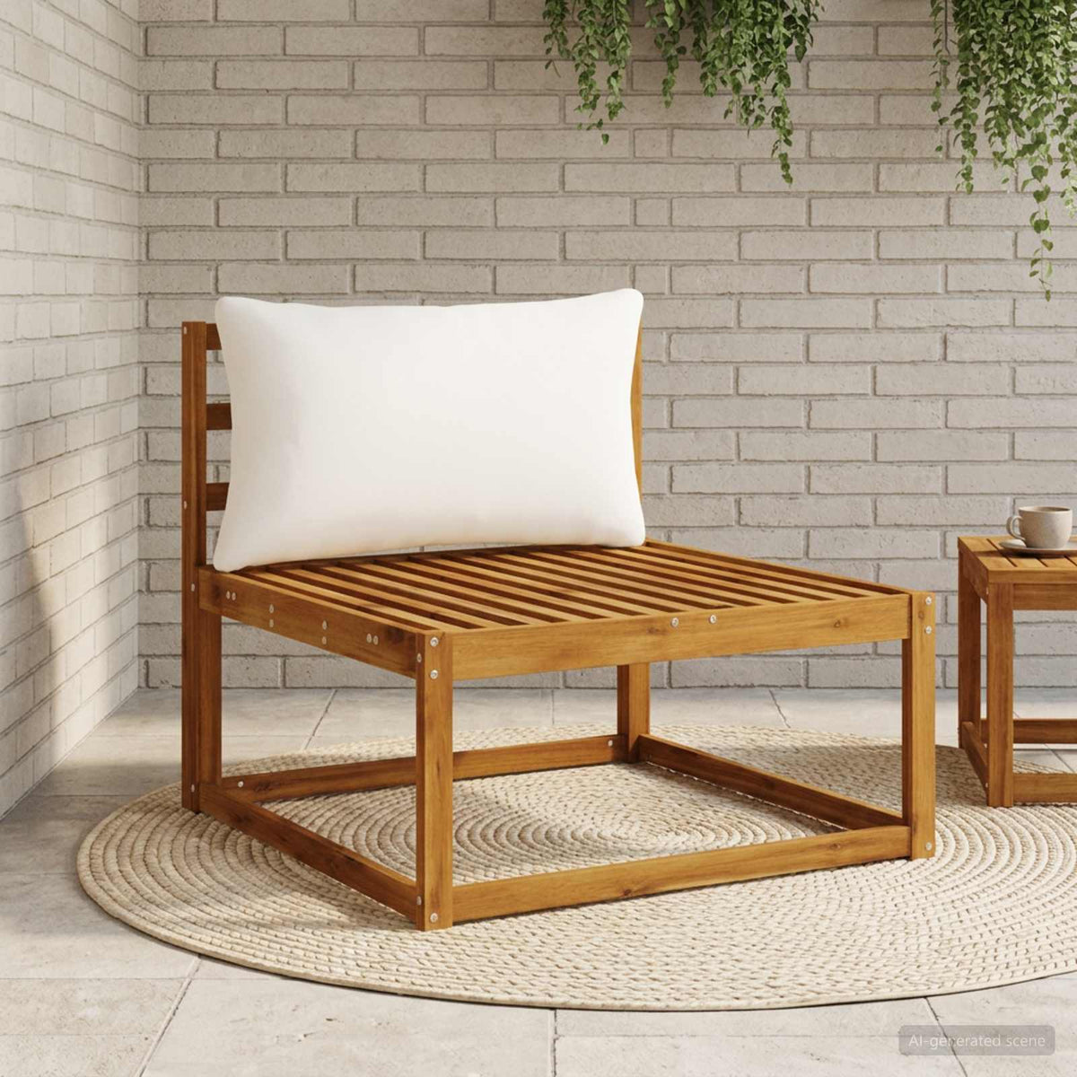 Back Cushion PUTTEN 100% Polyester White 80 x 40 x 15 cm