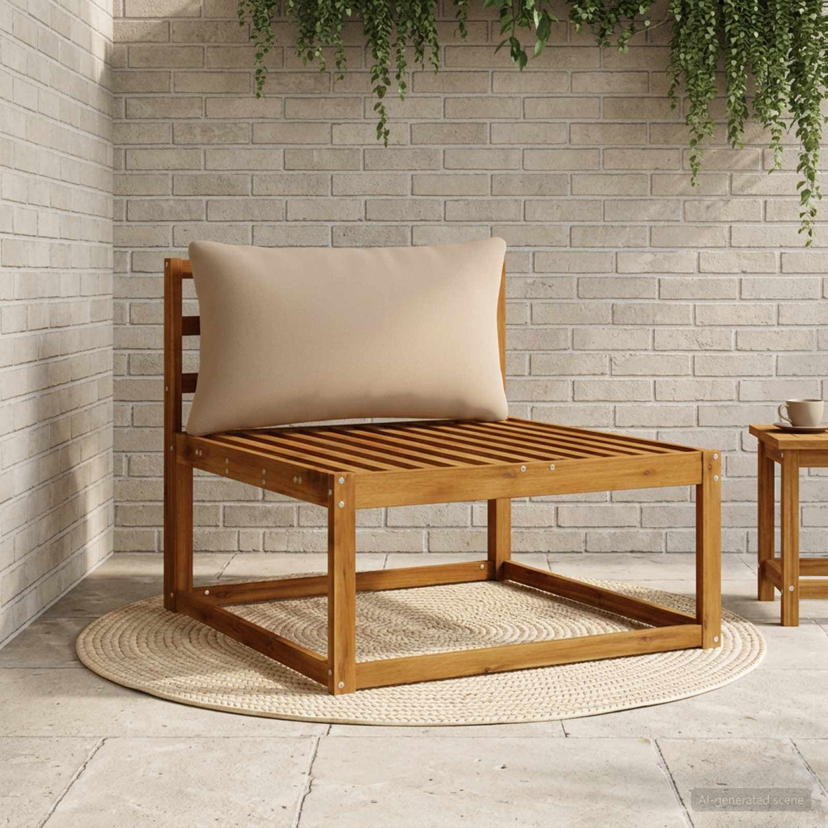 Back Cushion PUTTEN 100% Polyester Sand 80 x 40 x 15 cm
