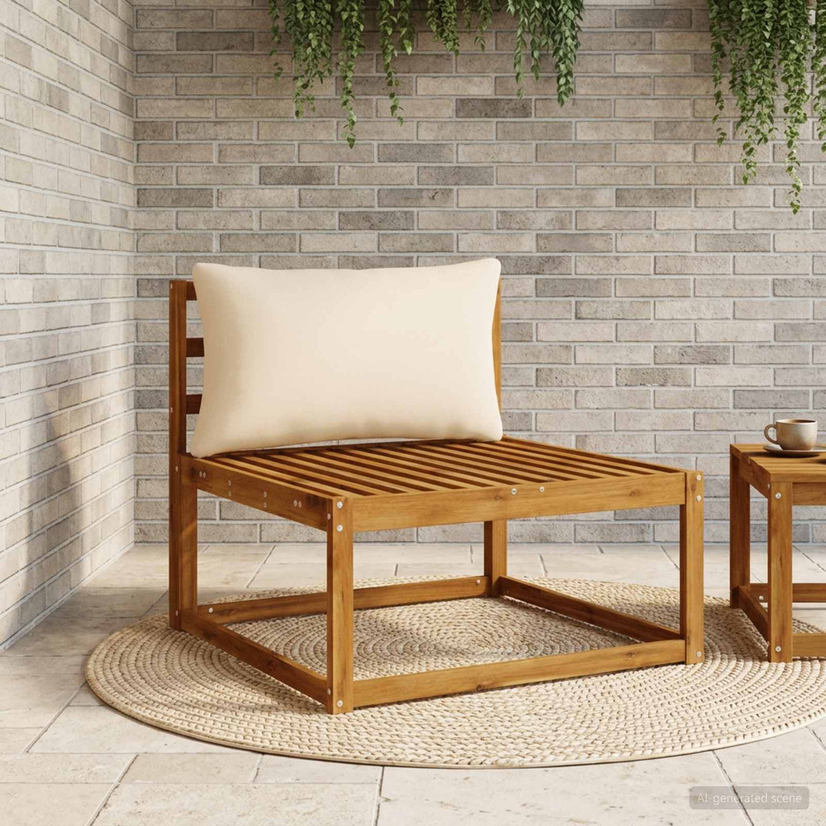 Back Cushion PUTTEN 100% Polyester Cream 70 x 40 x 15 cm