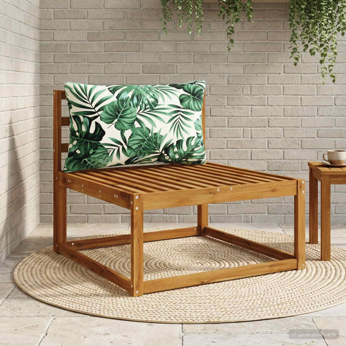 Back Cushion PUTTEN 100% Polyester Leaf Pattern 70 x 40 x 15 cm