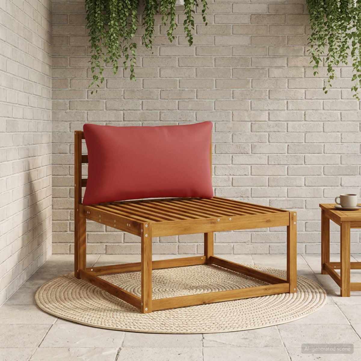Back Cushion PUTTEN 100% Polyester Wine Red 80 x 40 x 15 cm
