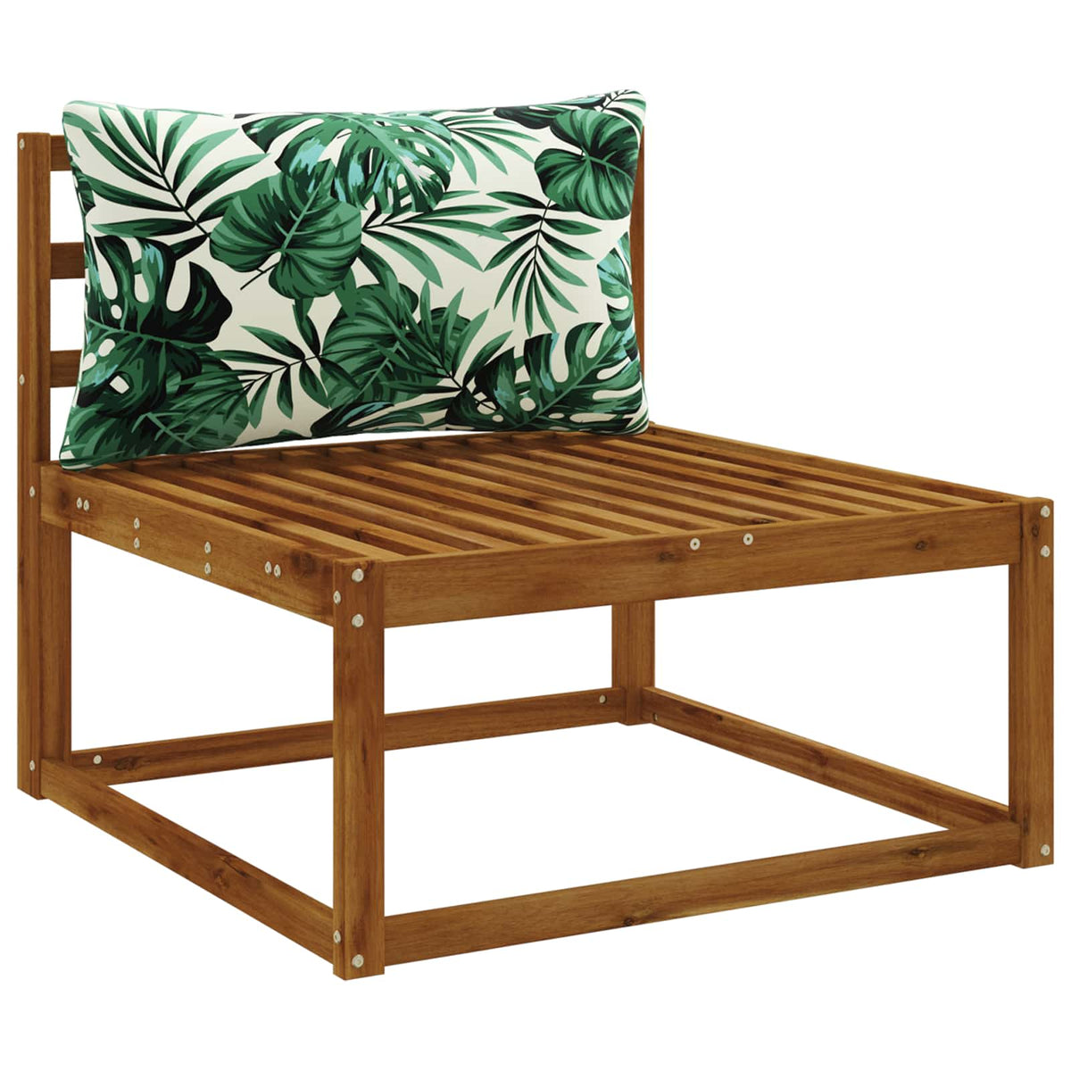 Back Cushion PUTTEN 100% Polyester Leaf Pattern 80 x 40 x 15 cm