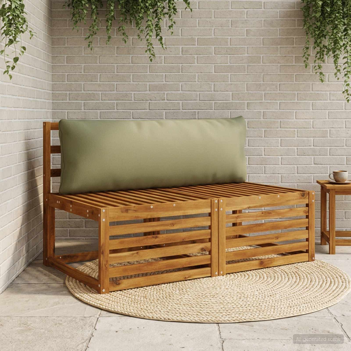 Back Cushion PUTTEN 100% Polyester Olive Green 120 x 40 x 15 cm