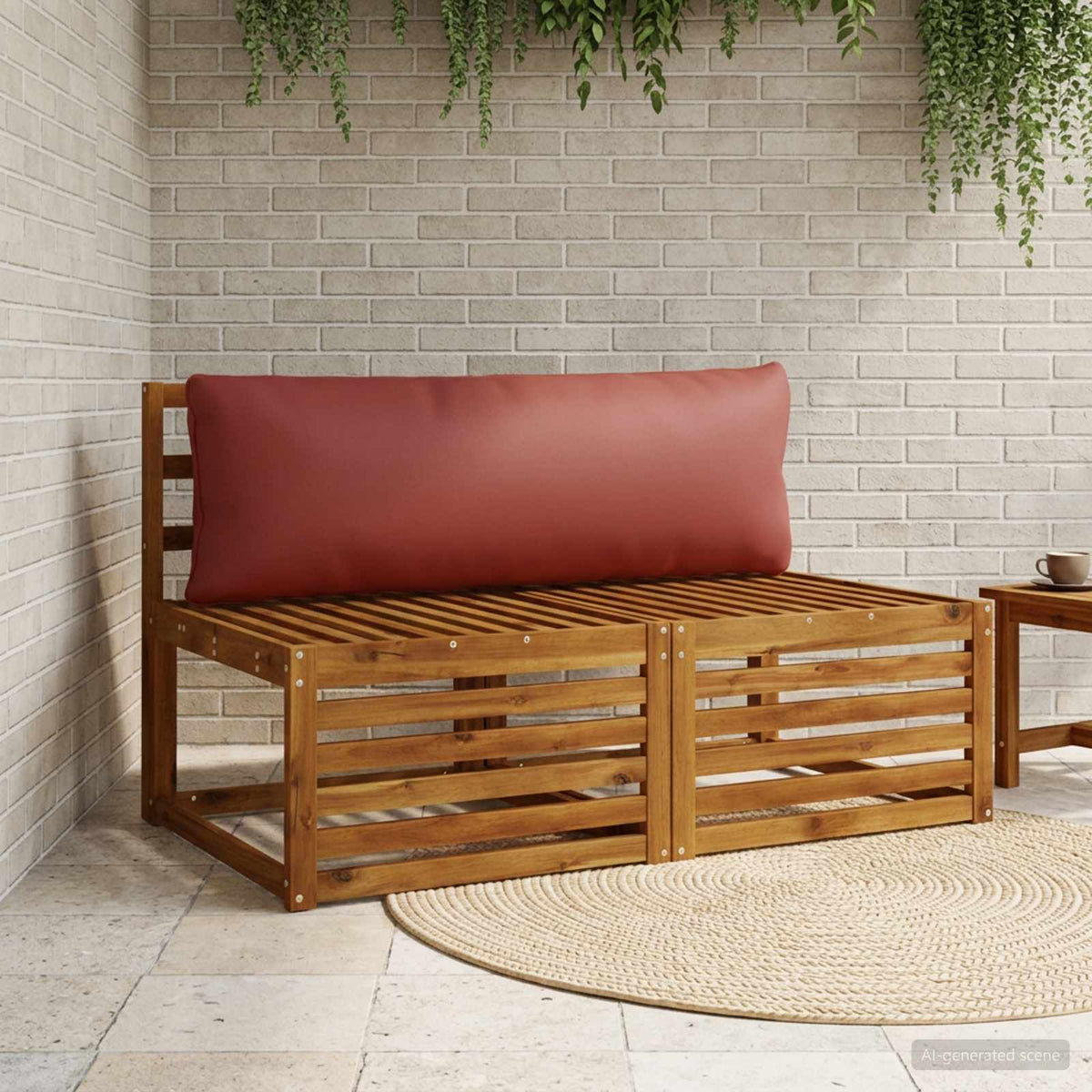 Back Cushion PUTTEN 100% Polyester Red 120 x 40 x 15 cm