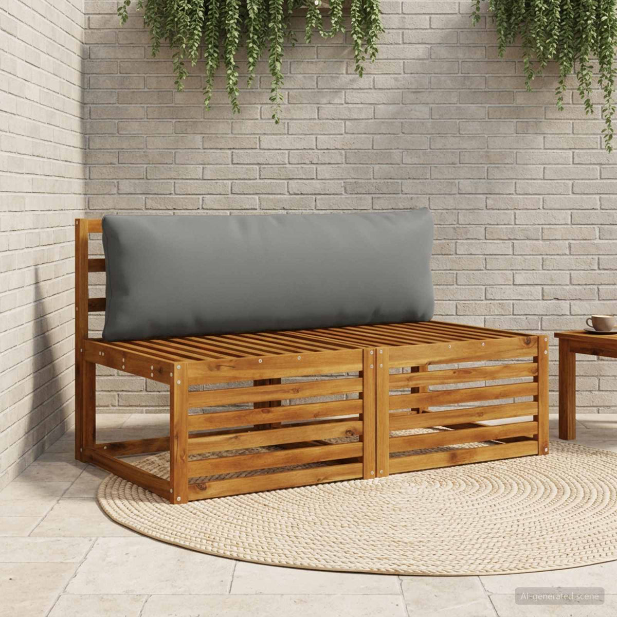 Back Cushion PUTTEN 100% Polyester Anthracite 120 x 40 x 15 cm