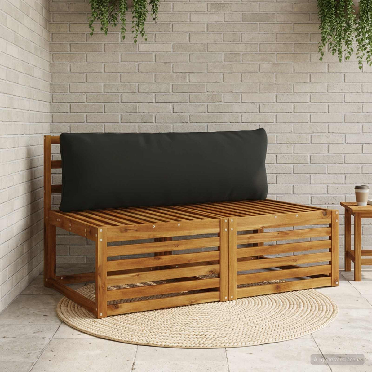 Back Cushion PUTTEN 100% Polyester Black 120 x 40 x 15 cm