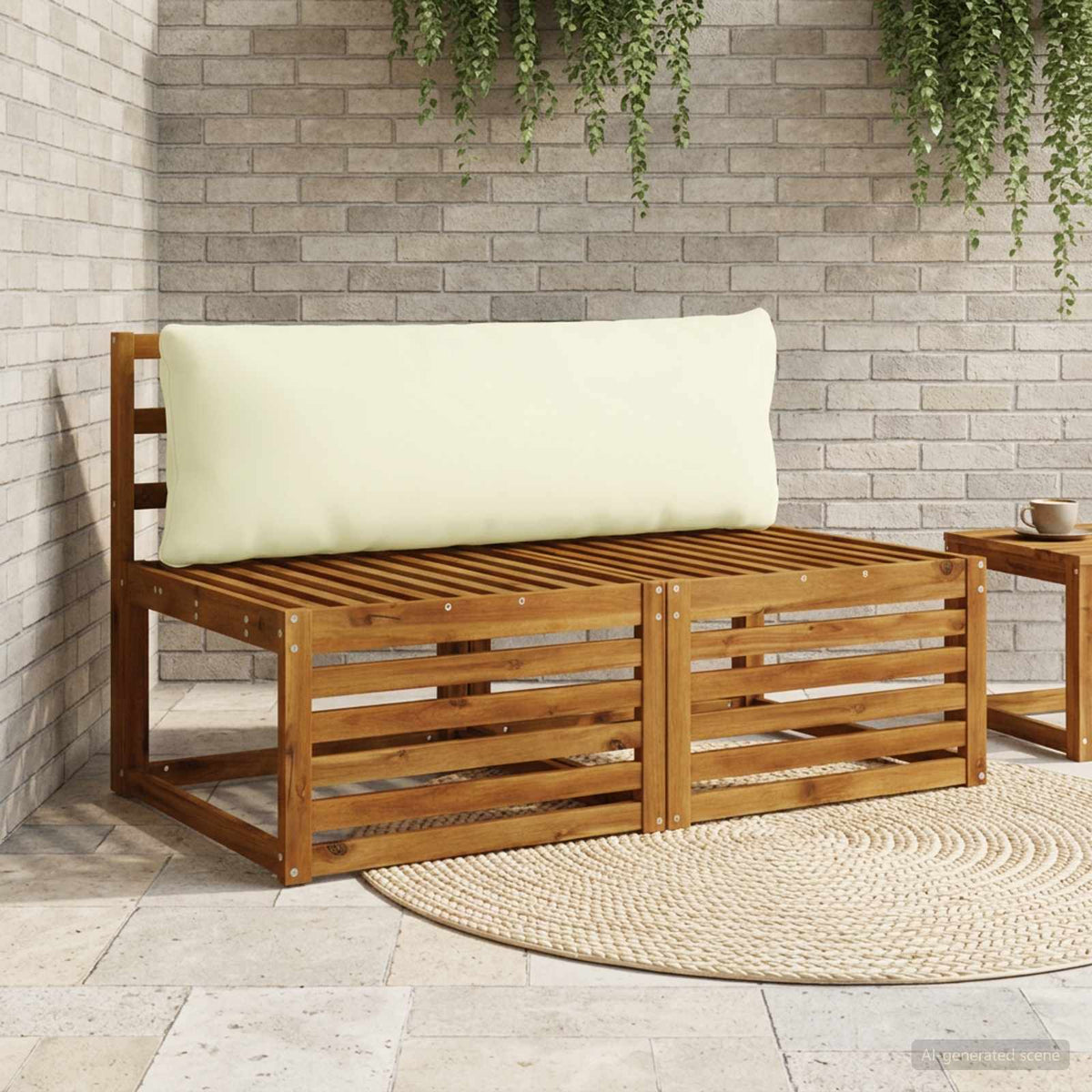 Back Cushion PUTTEN 100% Polyester Cream 120 x 40 x 15 cm