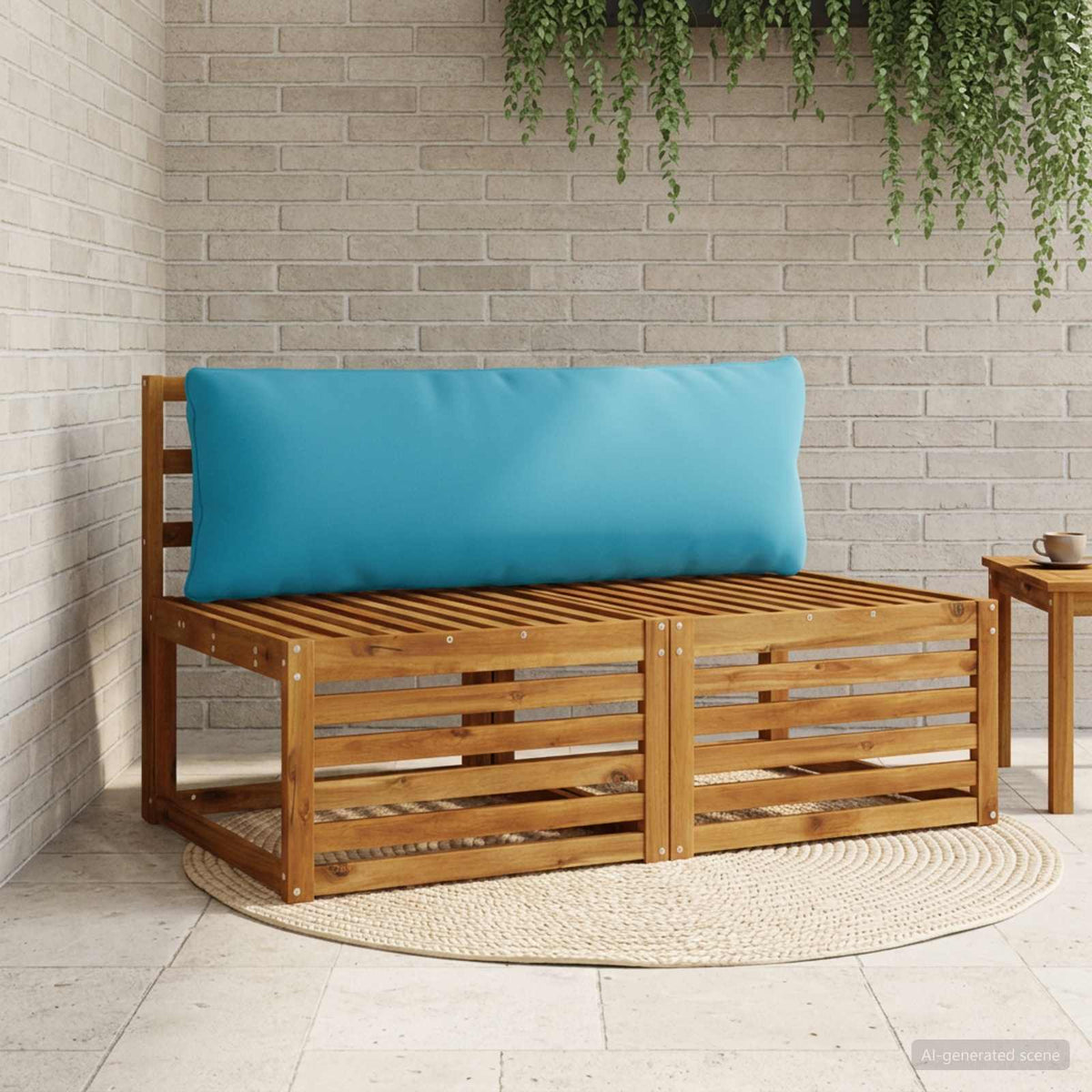 Back Cushion PUTTEN 100% Polyester Light Blue 120 x 40 x 15 cm