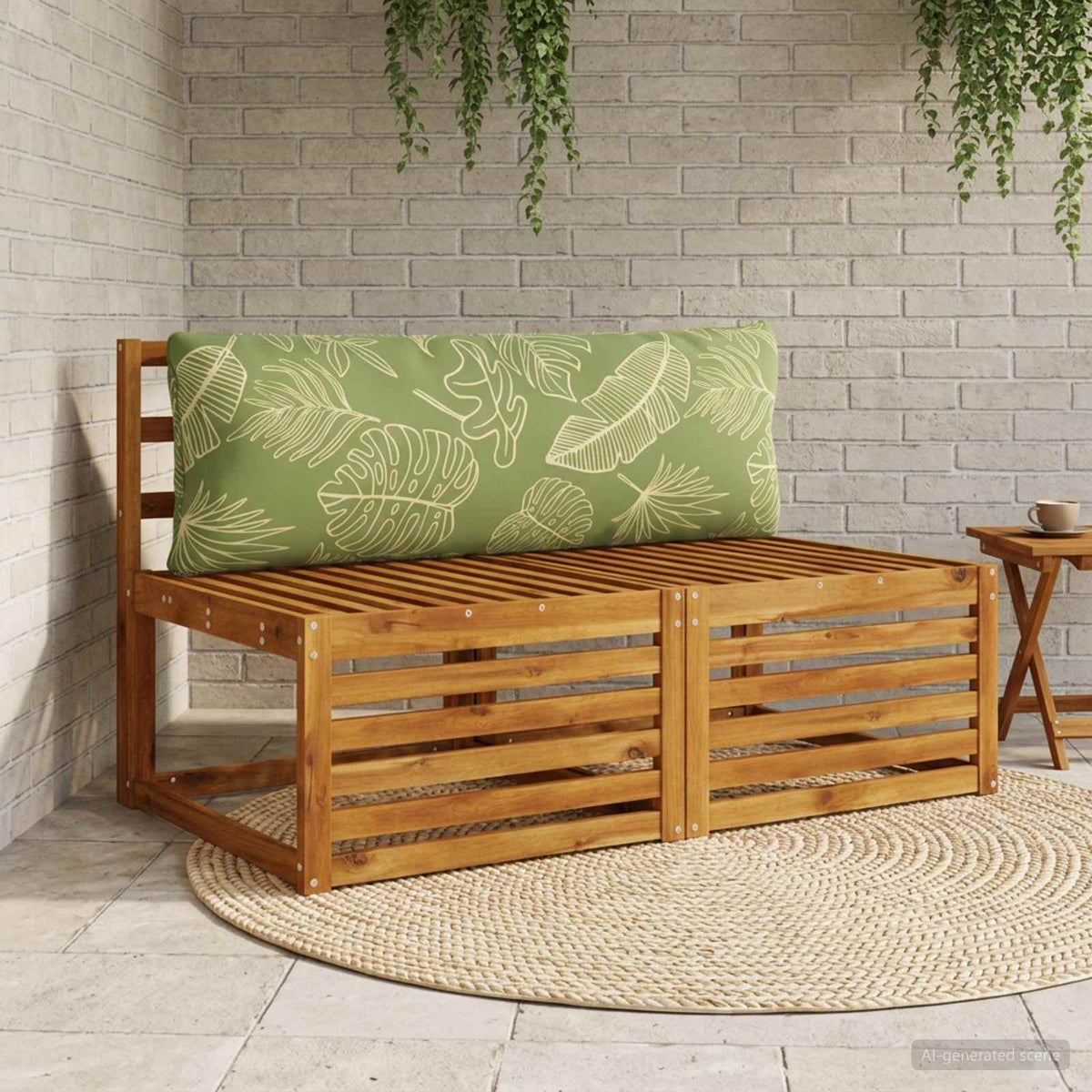 Back Cushion PUTTEN 100% Polyester Leaf Design 120 x 40 x 15 cm