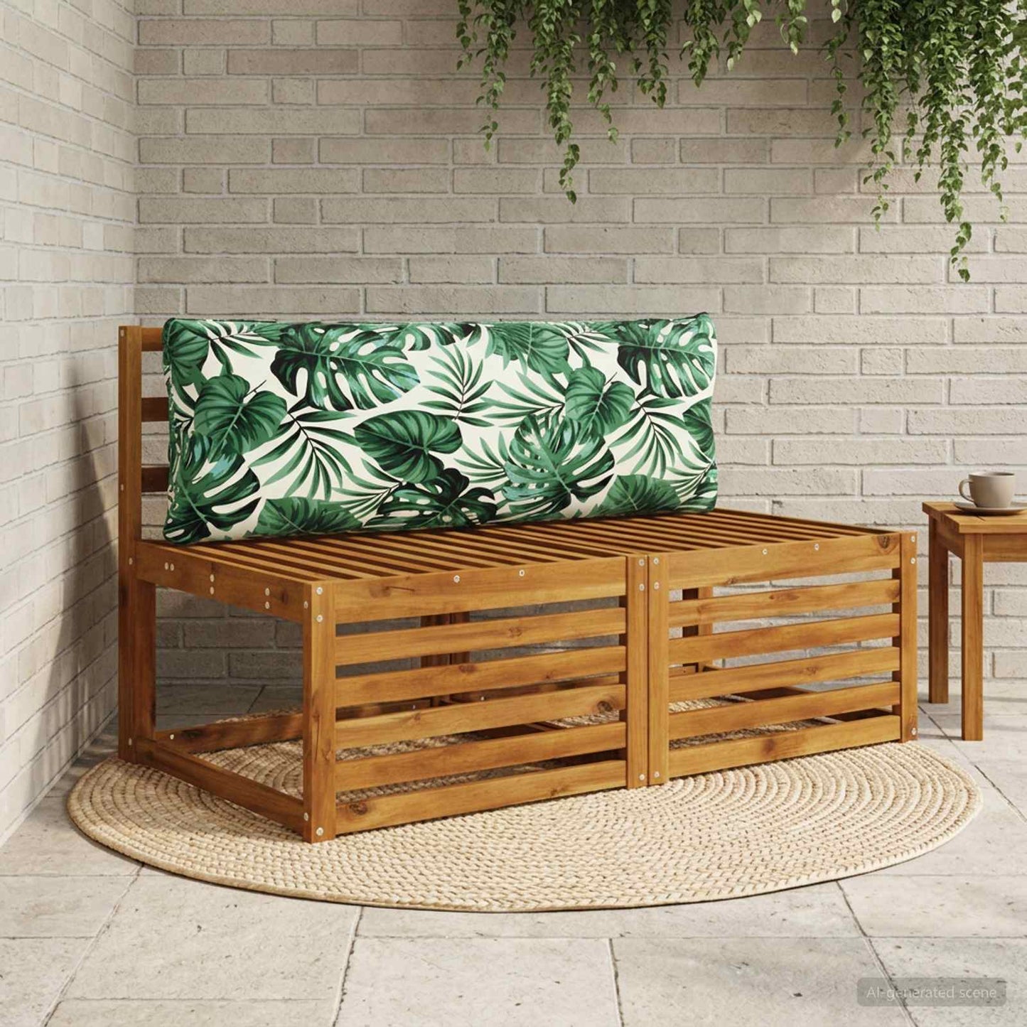 1-Piece Back Cushion PUTTEN 100% Polyester Leaf Pattern
