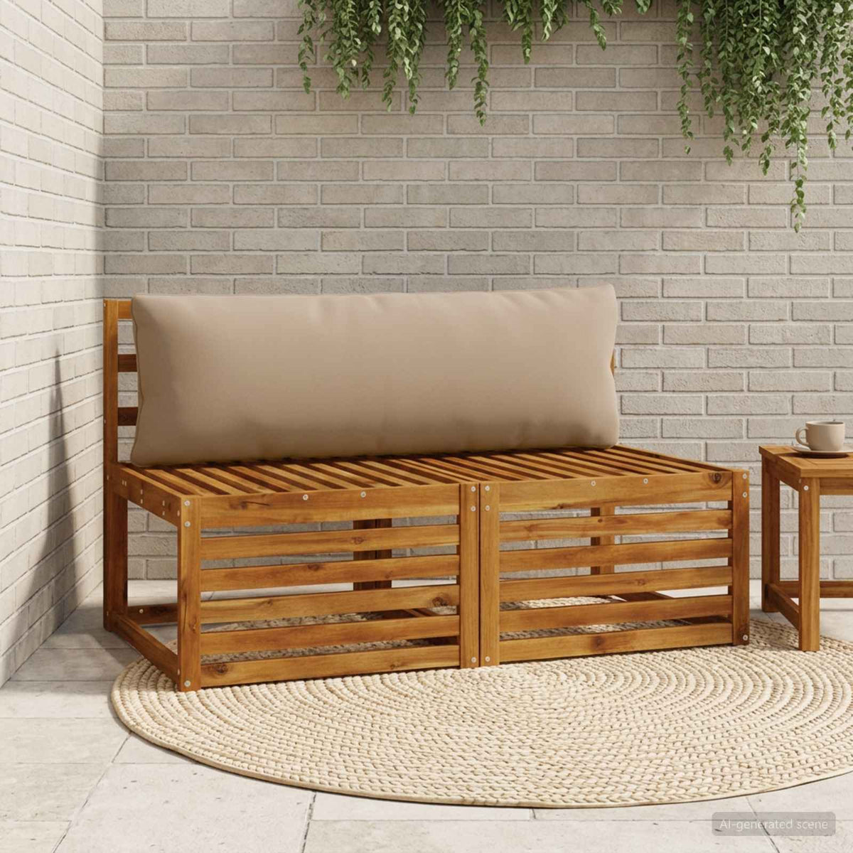 Back Cushion PUTTEN 100% Polyester Taupe 120 x 40 x 15 cm