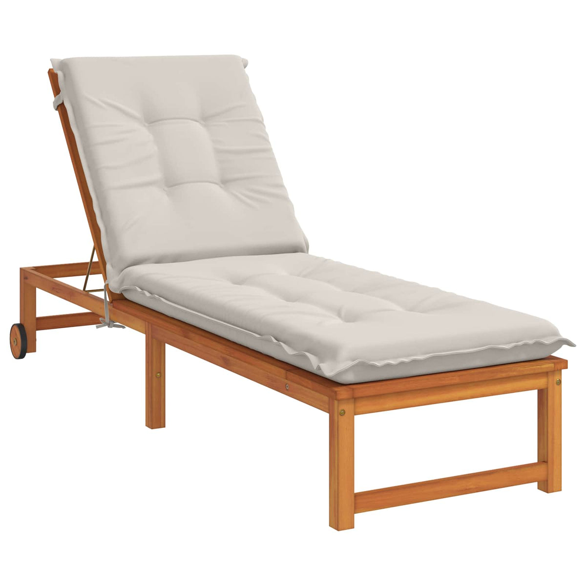 Sunlounger Cushion GEMERT 100% Polyester White 190 x 50 x 9 cm