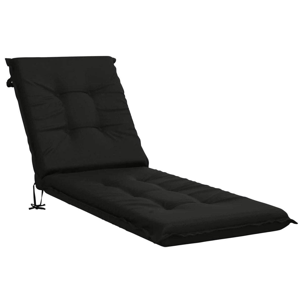 Sunlounger Cushion GEMERT 100% Polyester Black 190 x 50 x 9 cm