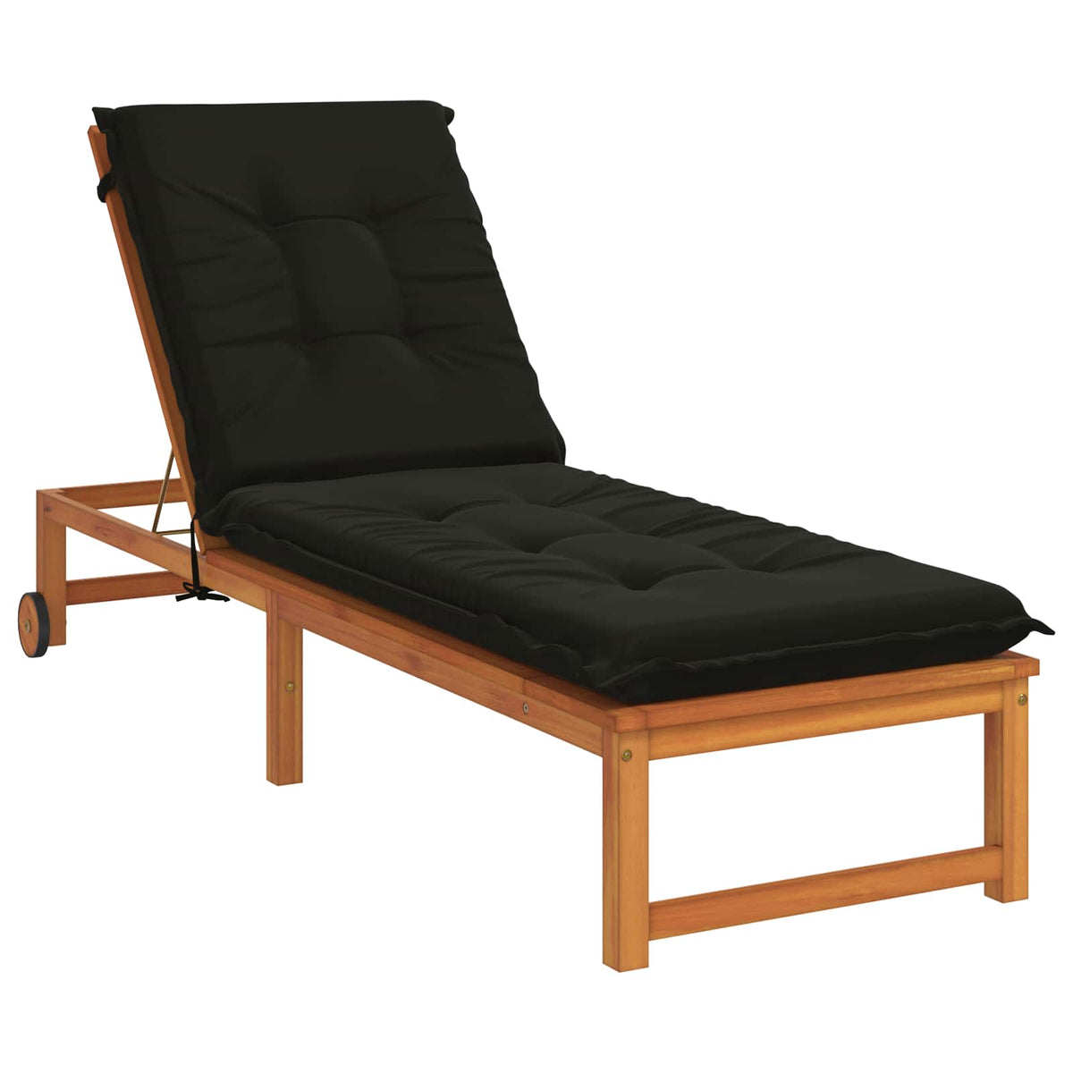 Sunlounger Cushion GEMERT 100% Polyester Black 190 x 50 x 9 cm