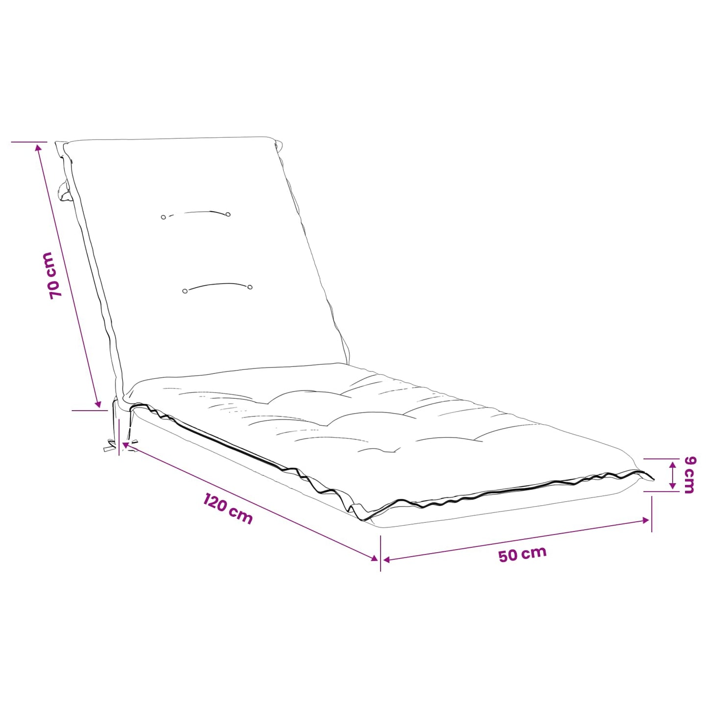 Sunlounger Cushion GEMERT 100% Polyester Royal Blue