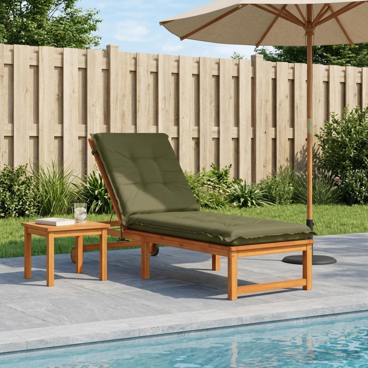 Sunlounger Cushion GEMERT 100% Polyester Olive Green