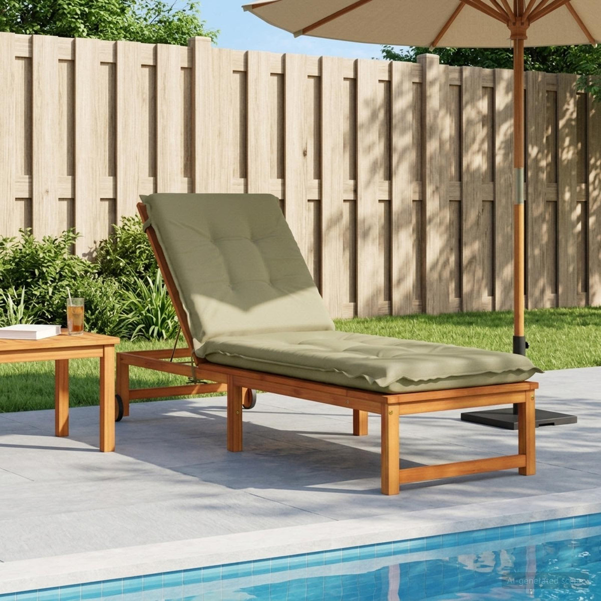 Sunlounger Cushion GEMERT 100% Polyester Light Green