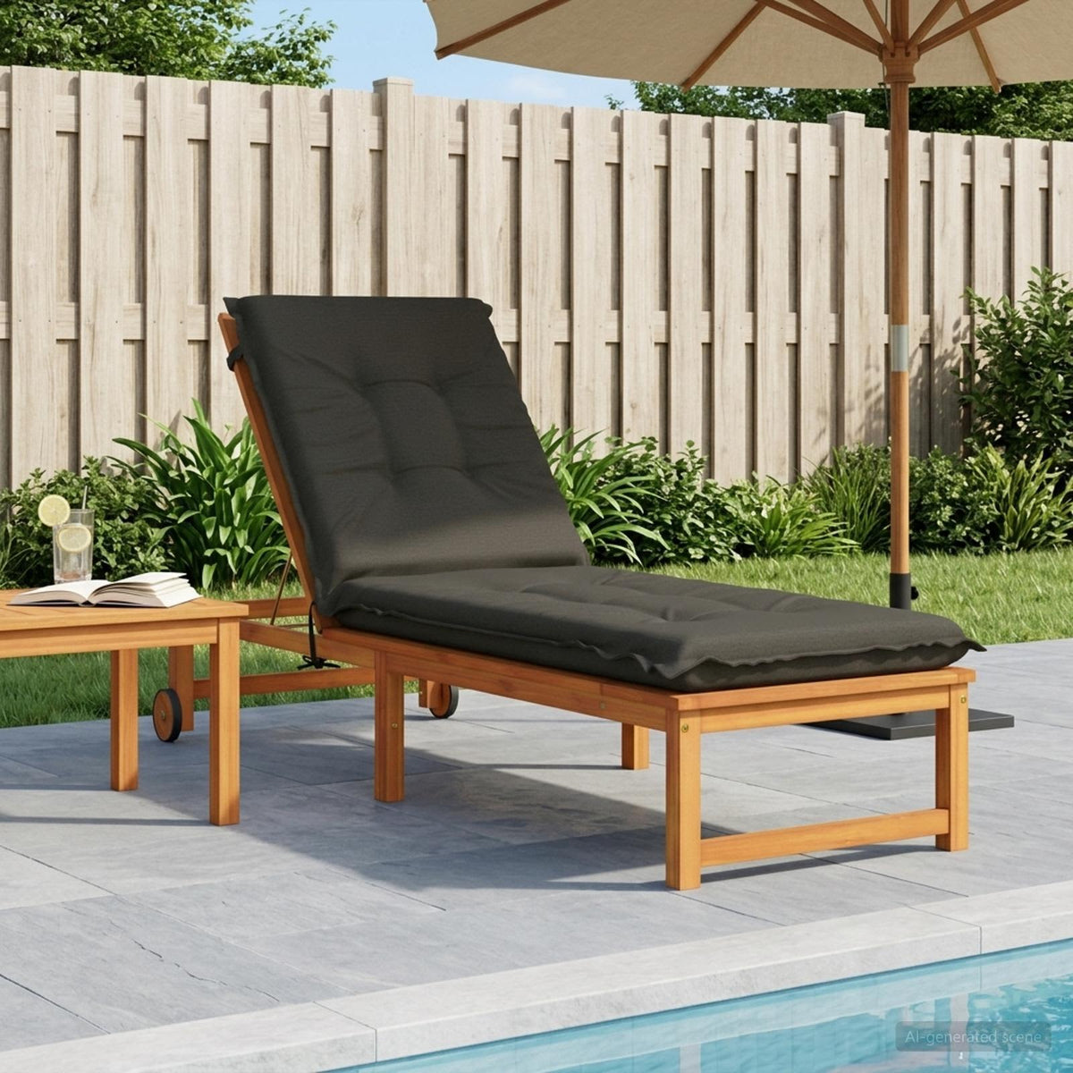 Sunlounger Cushion GEMERT 100% Polyester Anthracite