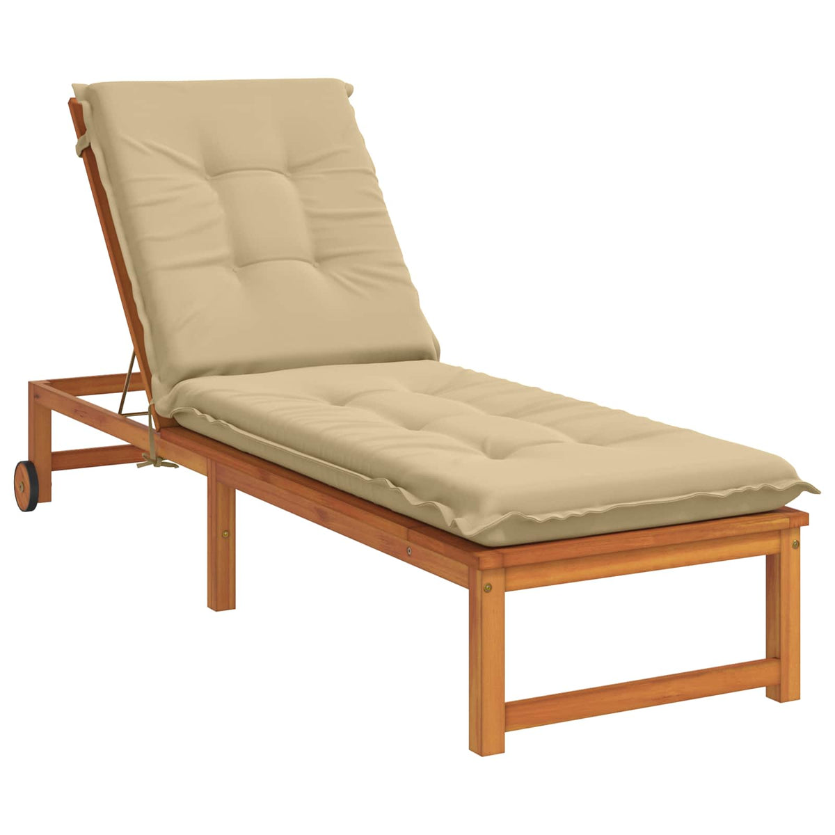 Sunlounger Cushion GEMERT 100% Polyester Beige 190 x 60 x 9 cm