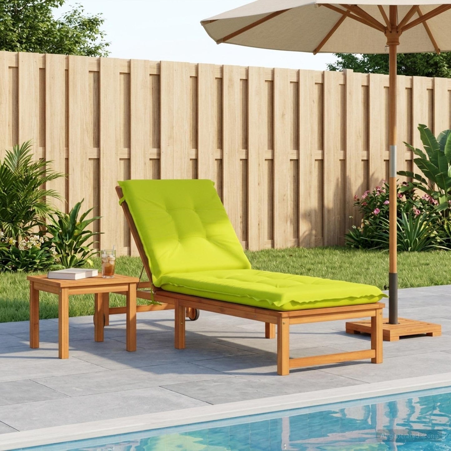Sunlounger Cushion GEMERT 100% Polyester Bright Green