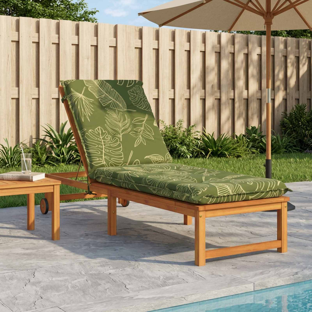 Sunlounger Cushion GEMERT 100% Polyester Leaf Design