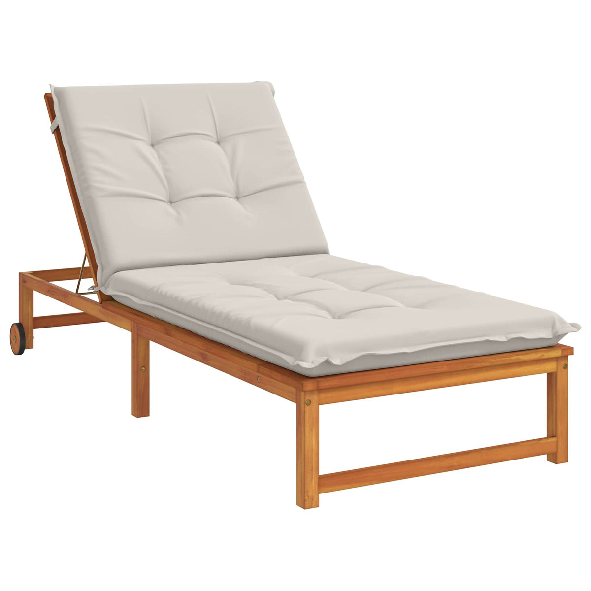 Sunlounger Cushion GEMERT 100% Polyester White 190 x 70 x 9 cm