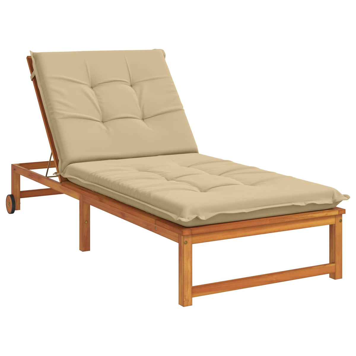 Sunlounger Cushion GEMERT 100% Polyester Beige 190 x 70 x 9 cm