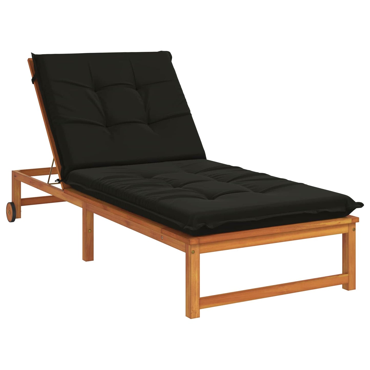 Sunlounger Cushion GEMERT 100% Polyester Black 190 x 70 x 9 cm