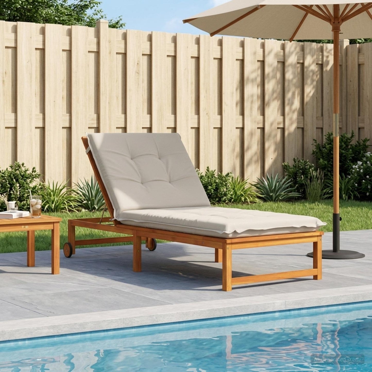 Sunlounger Cushion GEMERT 100% Polyester White 190 x 80 x 9 cm