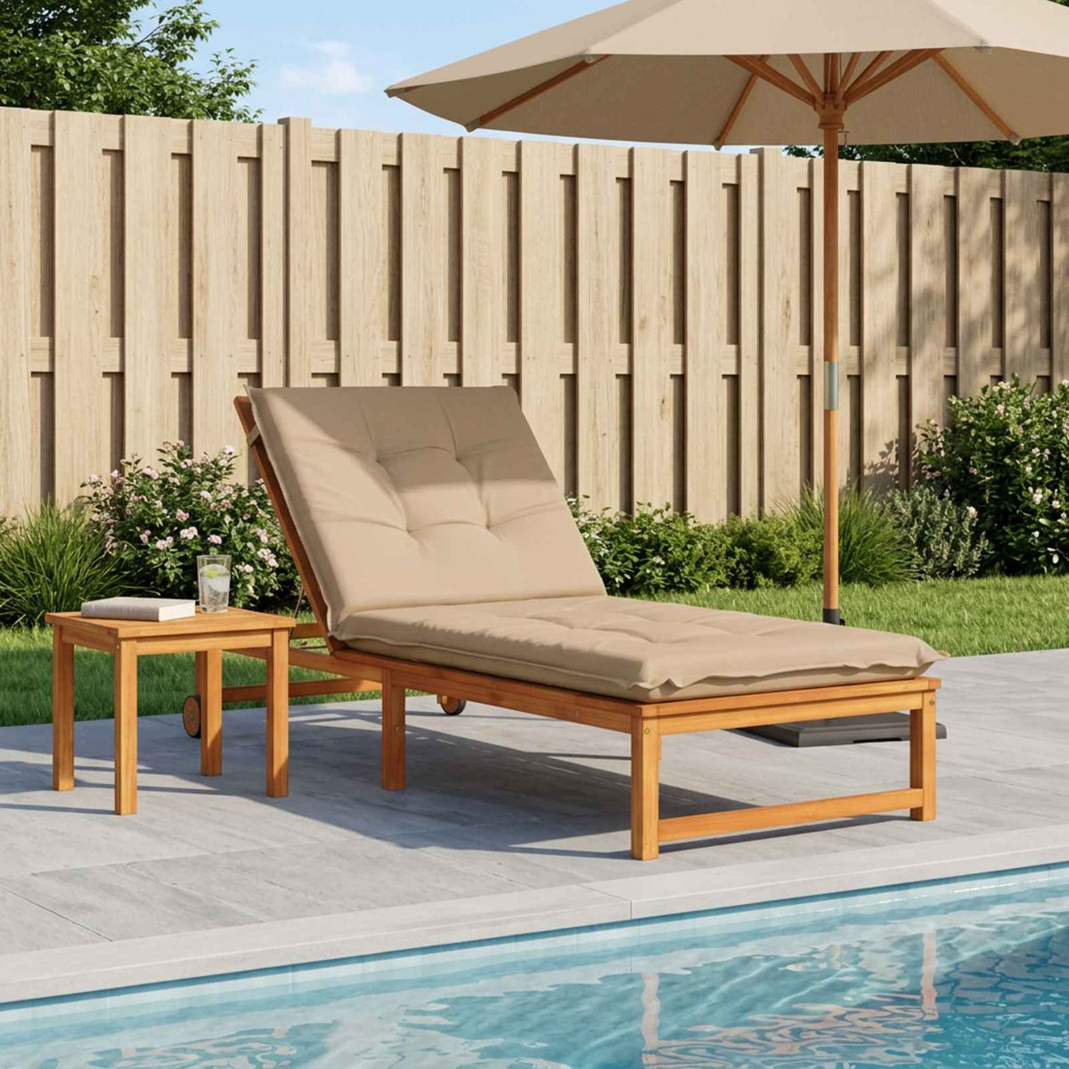 Sunlounger Cushion GEMERT 100% Polyester Sand 190 x 80 x 9 cm