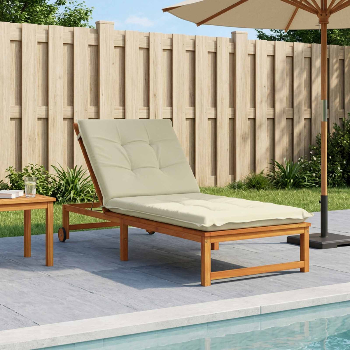 Sunlounger Cushion GEMERT 100% Polyester Cream 190 x 80 x 9 cm
