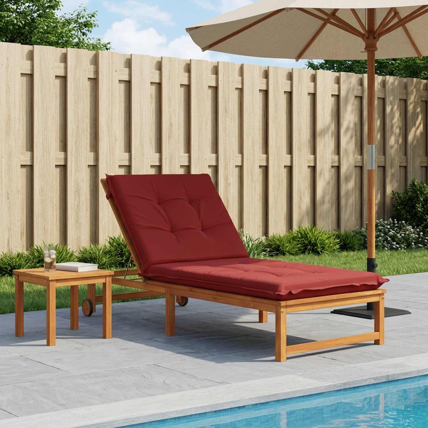 Sunlounger Cushion GEMERT 100% Polyester Wine Red