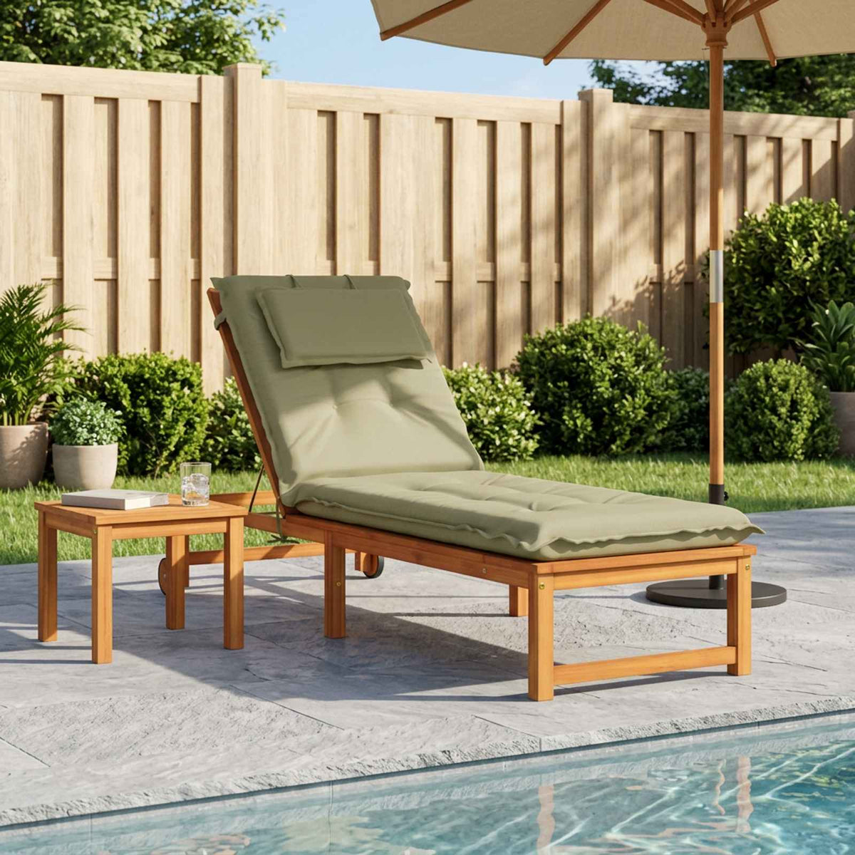 Sunlounger Cushion GEMERT 100% Polyester Light Green