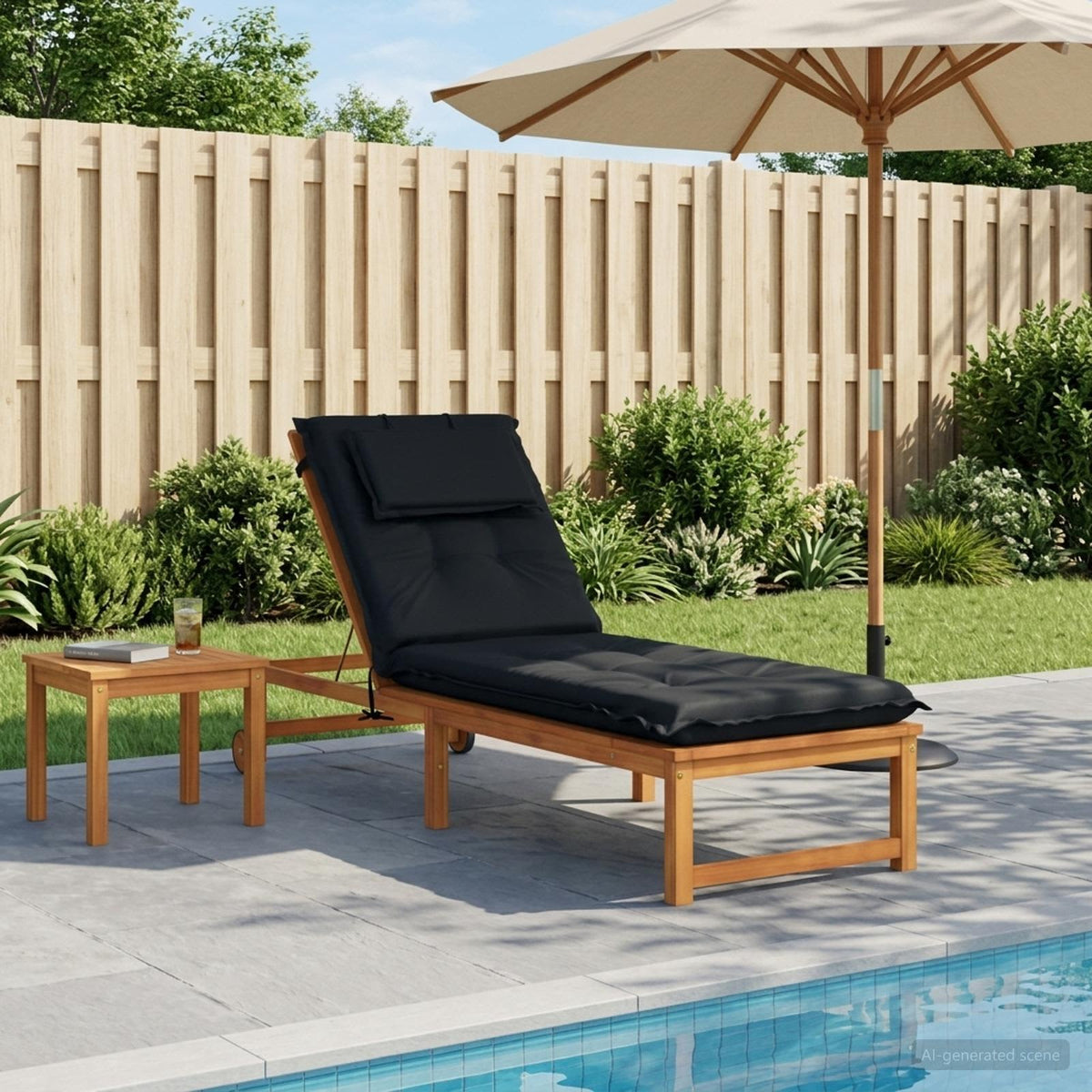 Sunlounger Cushion GEMERT 100% Polyester Dark Blue