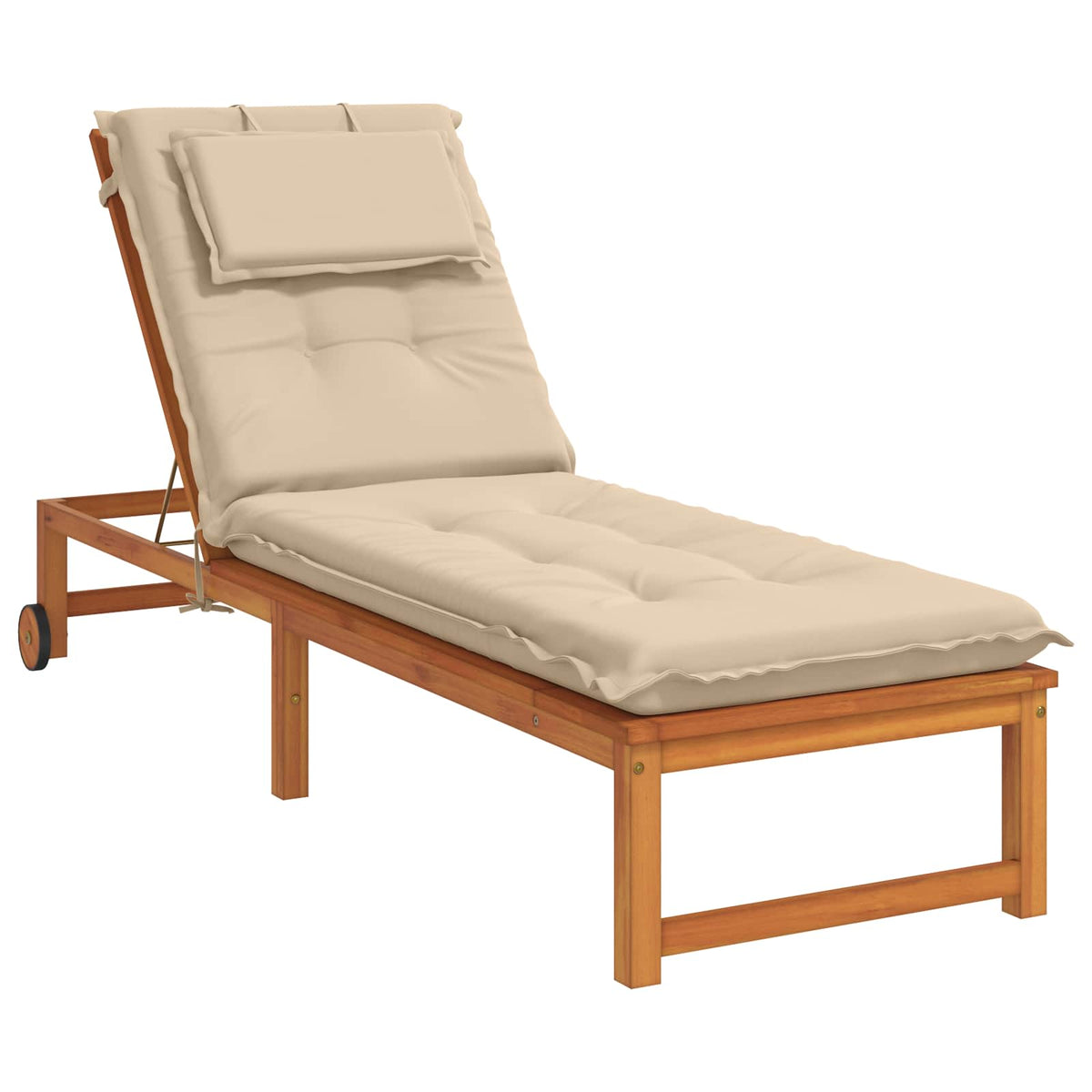 Sunlounger Cushion GEMERT 100% Polyester Cream 190 x 60 x 9 cm
