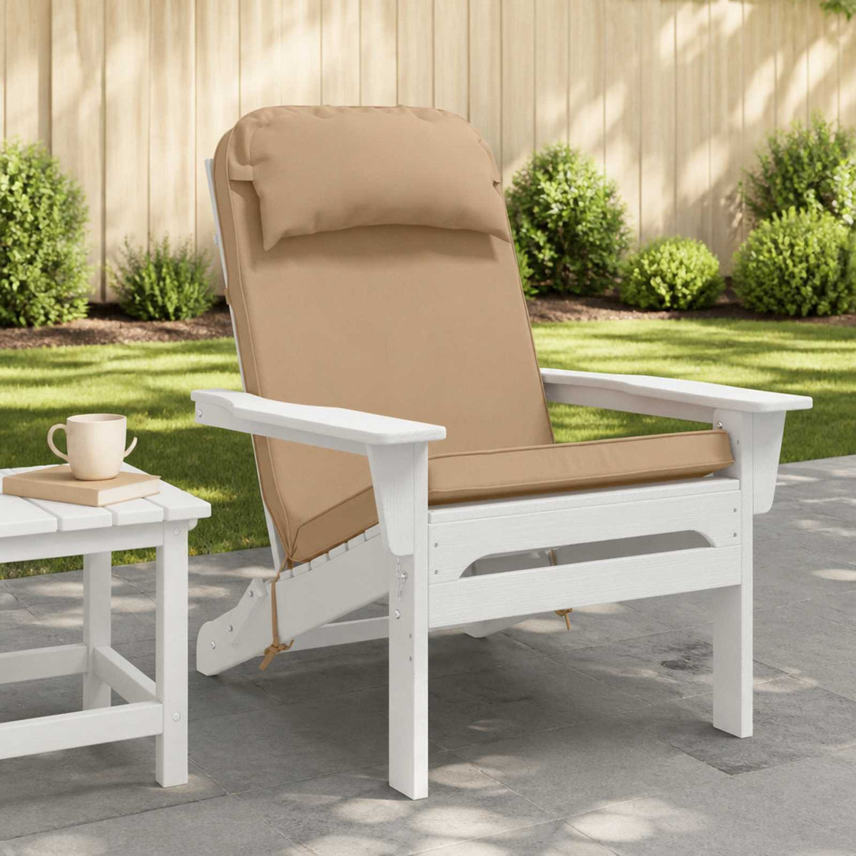 Sun Lounger Cushion 100% Polyester Sand 55 x 124 x 5 cm