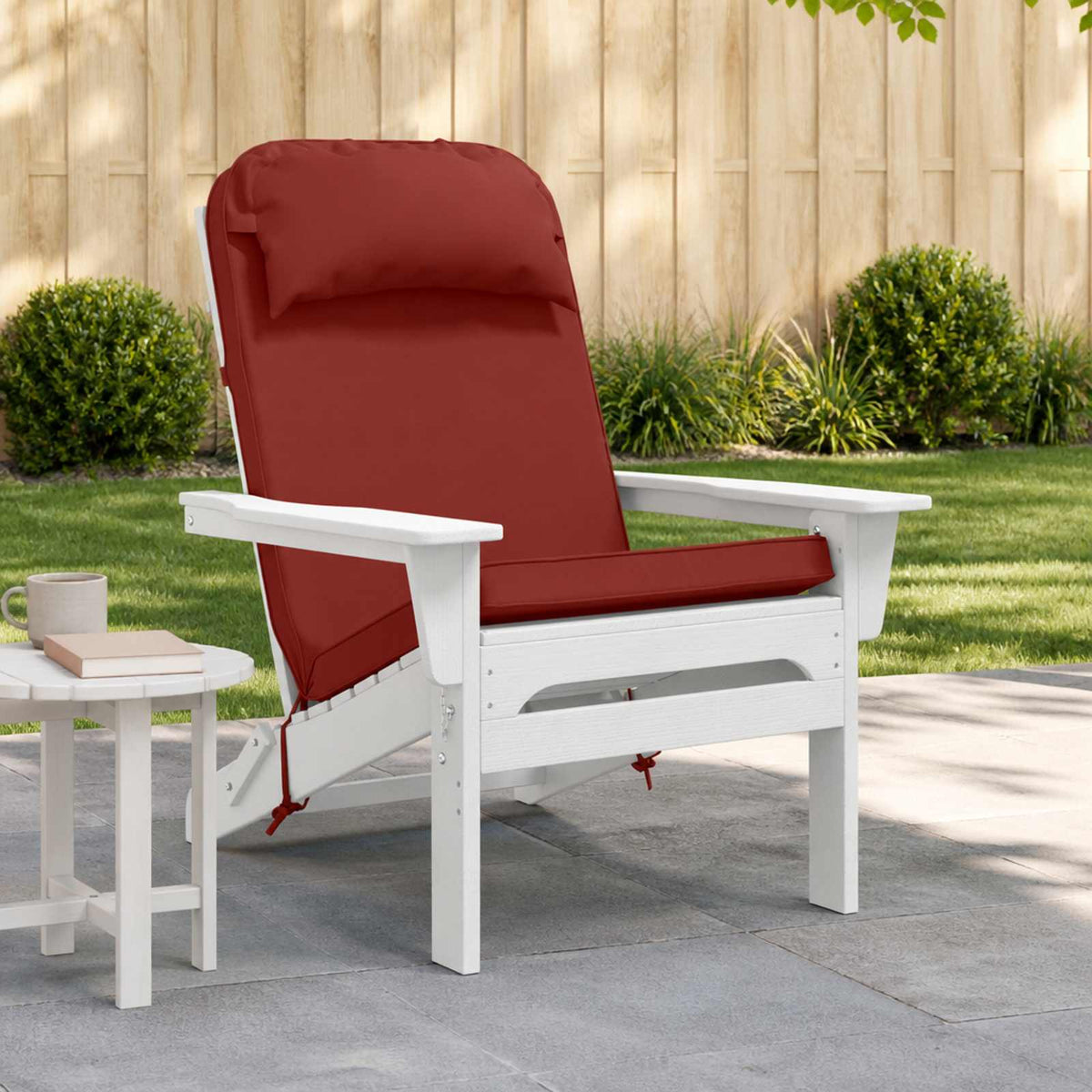Sun Lounger Cushion 100% Polyester Red 55 x 124 x 5 cm