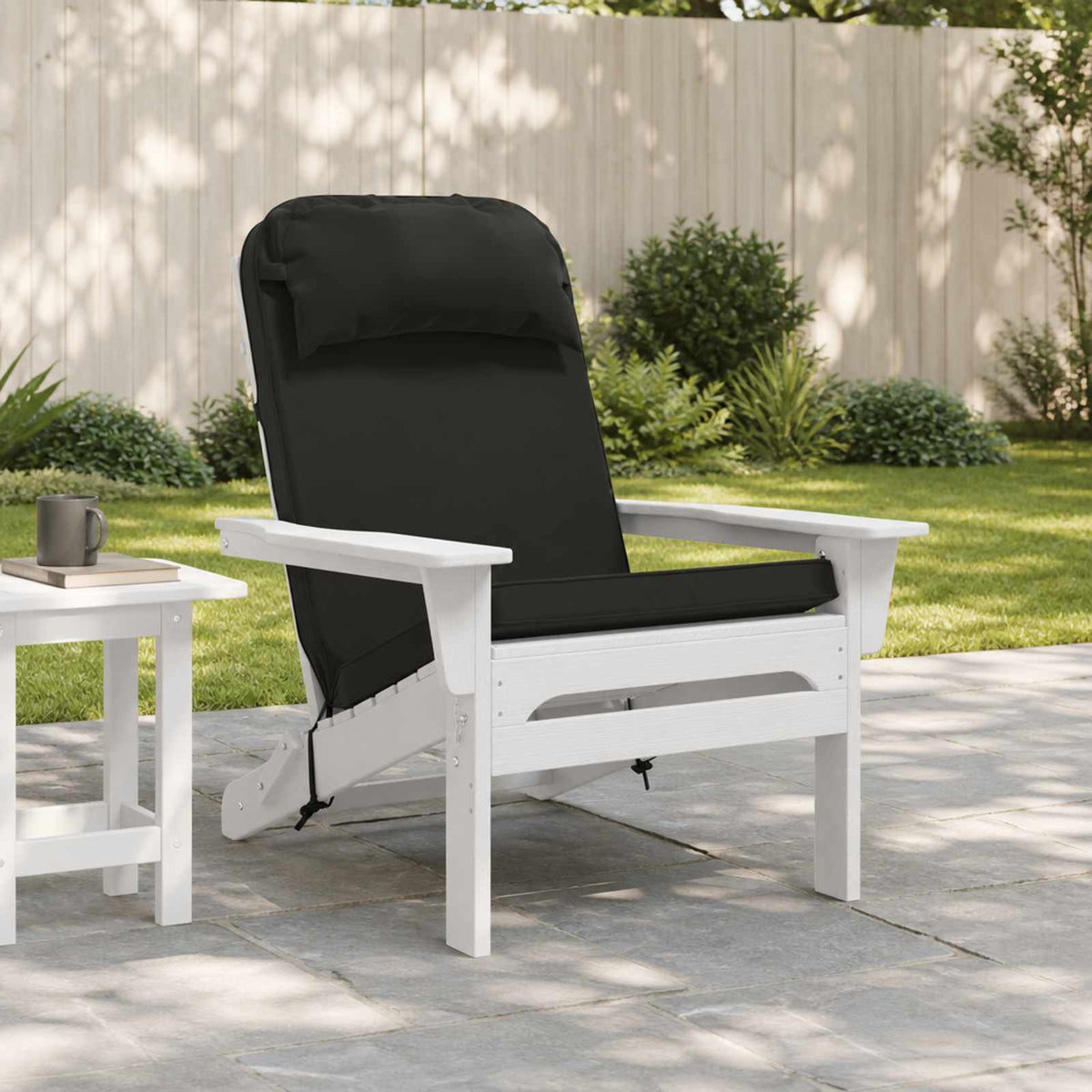 Sun Lounger Cushion 100% Polyester Black 55 x 124 x 5 cm