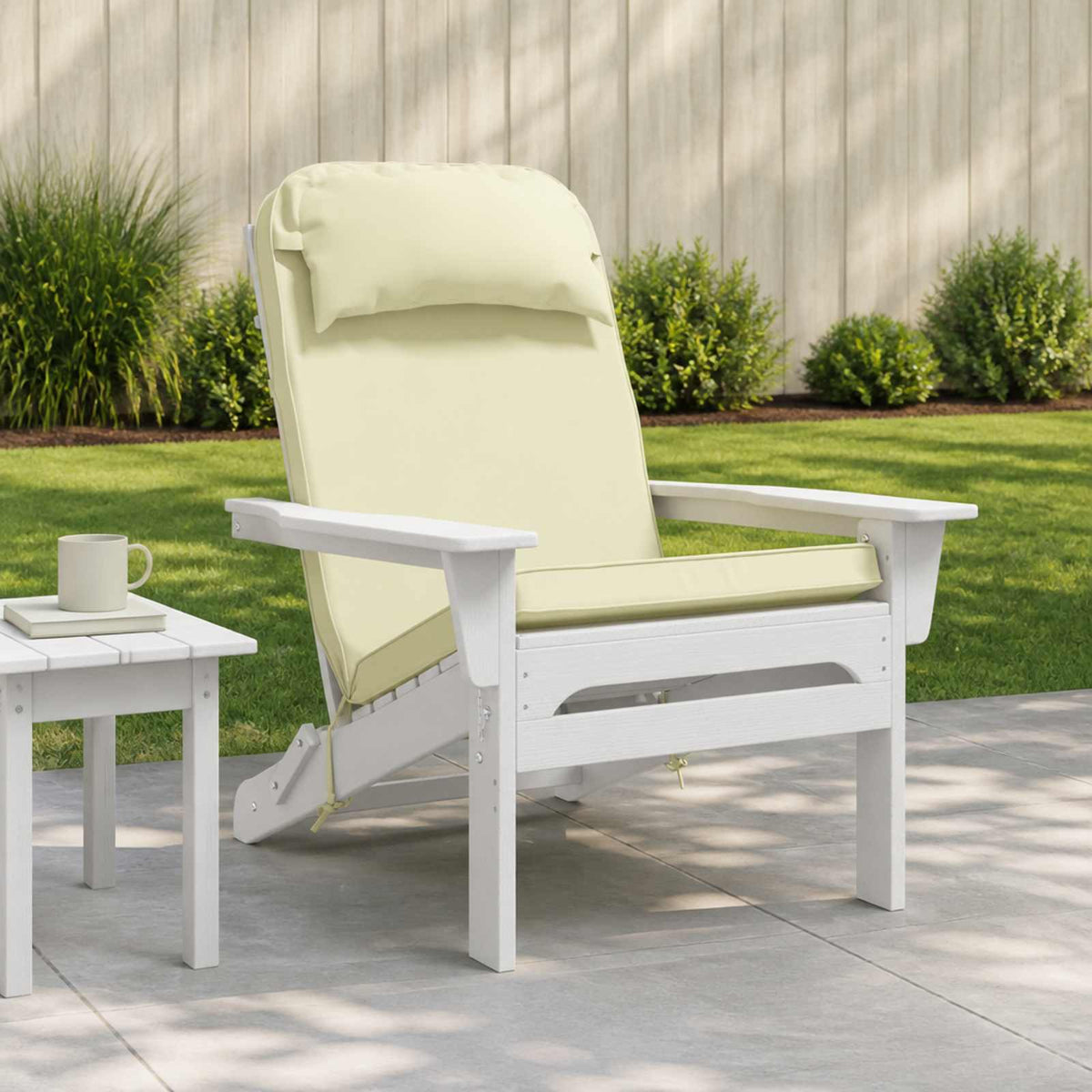 Sun Lounger Cushion 100% Polyester Cream 55 x 124 x 5 cm