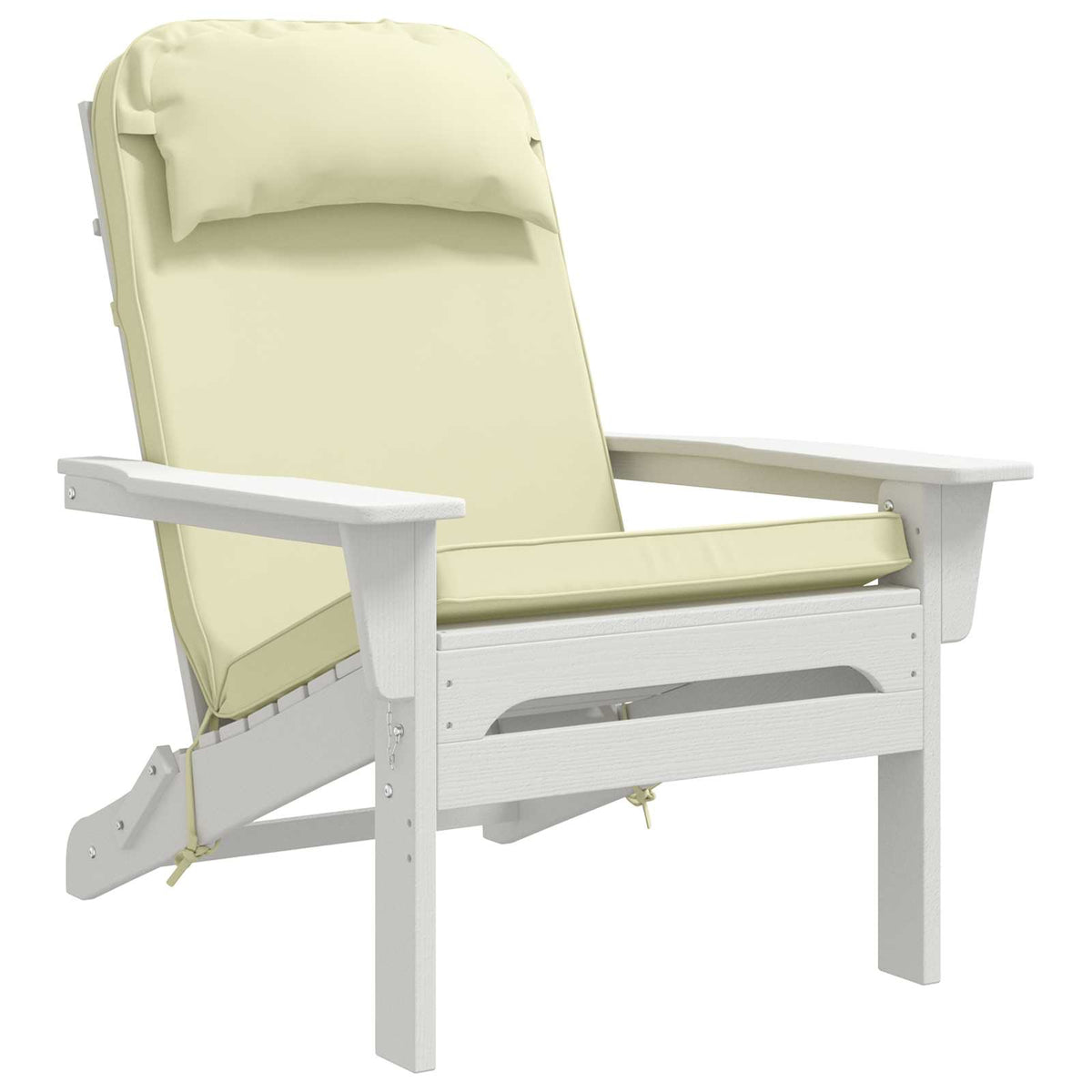 Sun Lounger Cushion 100% Polyester Cream 55 x 124 x 5 cm