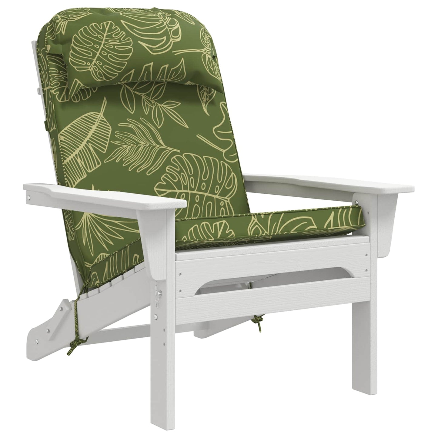 Sun Lounger Cushion 100% Polyester Leaf Design 55 x 124 x 5 cm