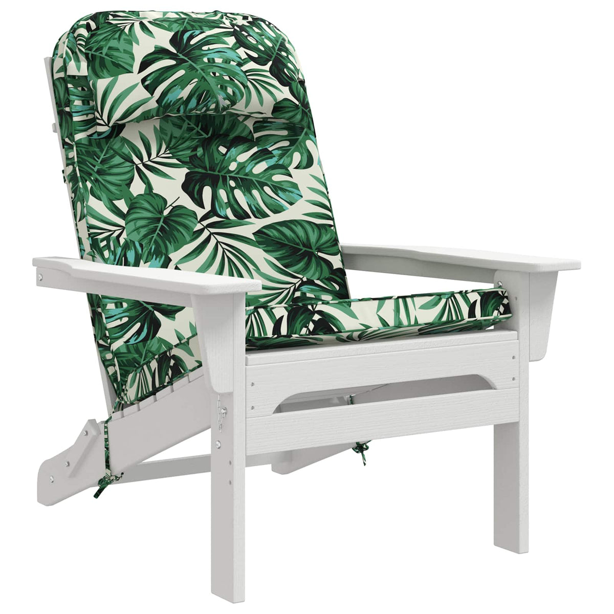 Sun Lounger Cushion 100% Polyester Leaf Pattern 55 x 124 x 5 cm