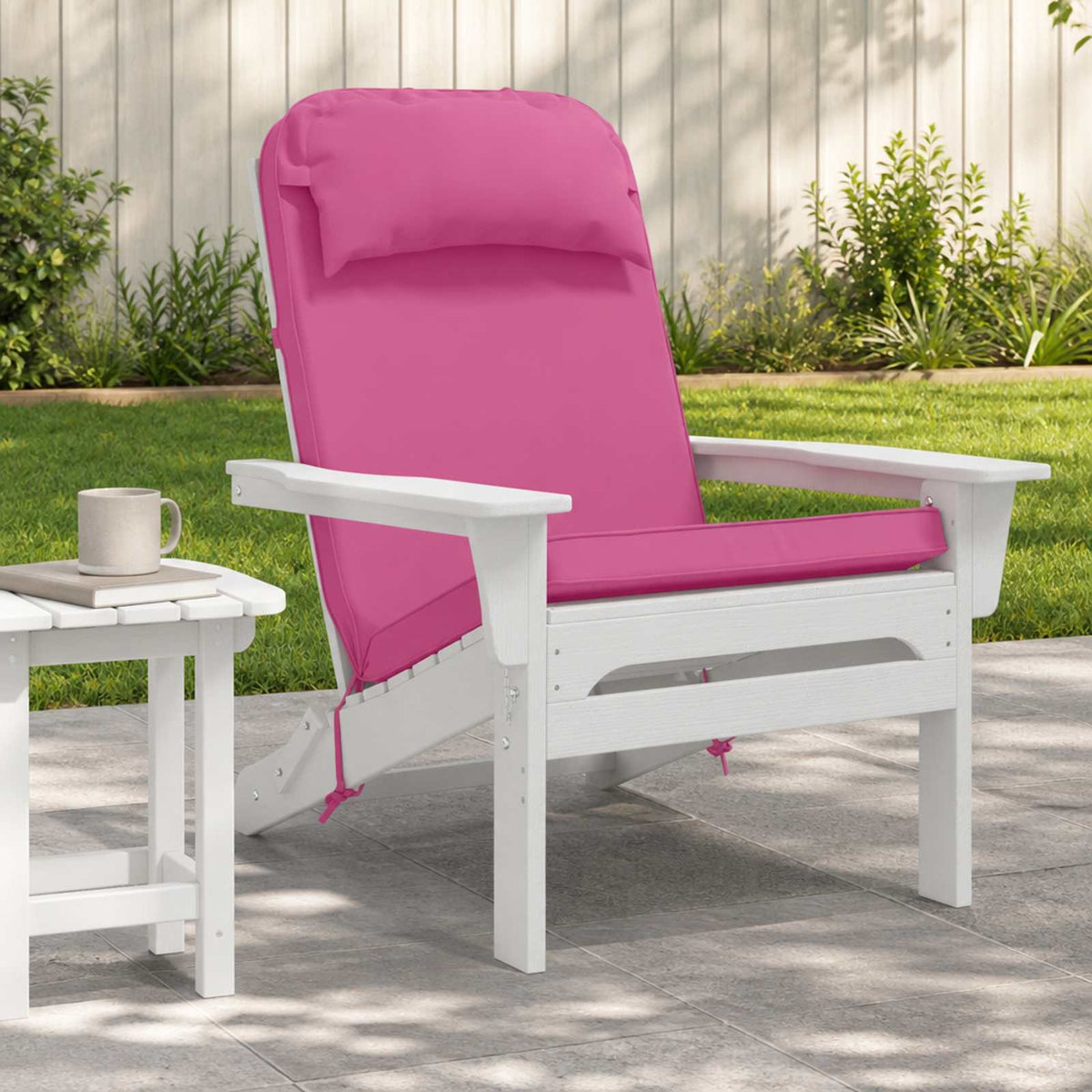 Sun Lounger Cushion 100% Polyester Pink 55 x 124 x 5 cm