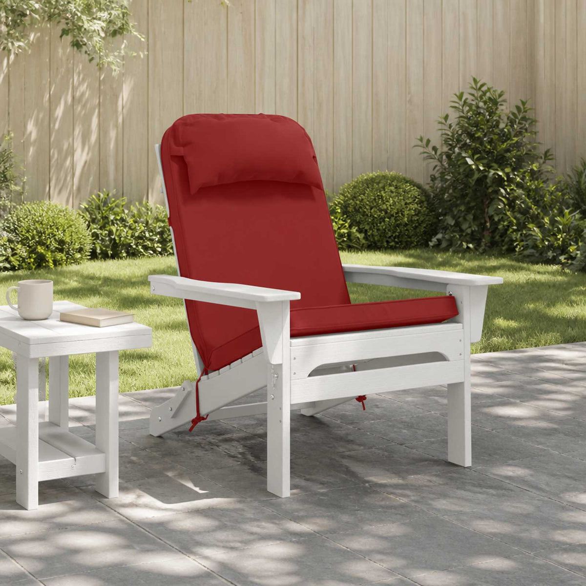Sun Lounger Cushion 100% Polyester Wine Red 55 x 124 x 5 cm