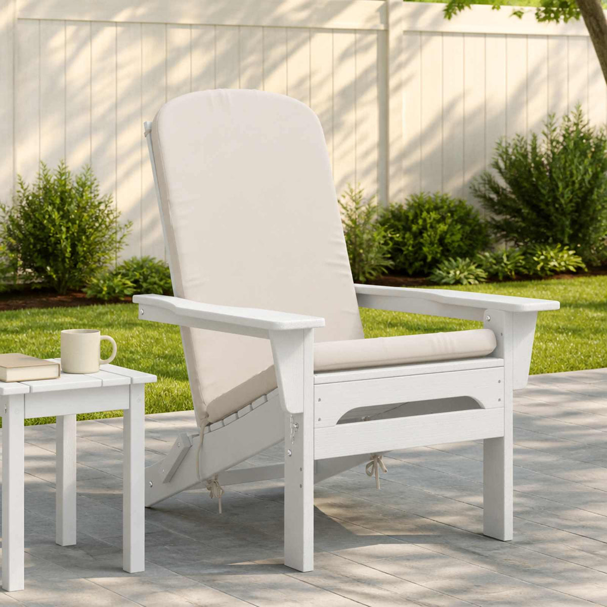 Sun Lounger Cushion GEMERT 100% Polyester White 47 x 131 x 5 cm