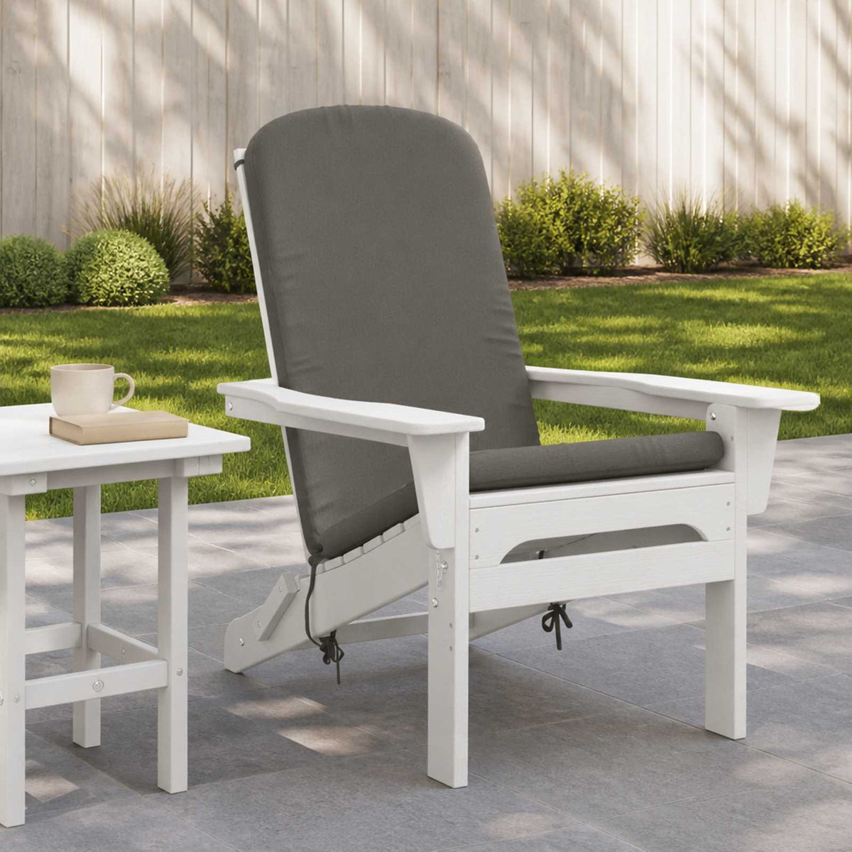 Sun Lounger Cushion GEMERT 100% Polyester Grey 47 x 131 x 5 cm