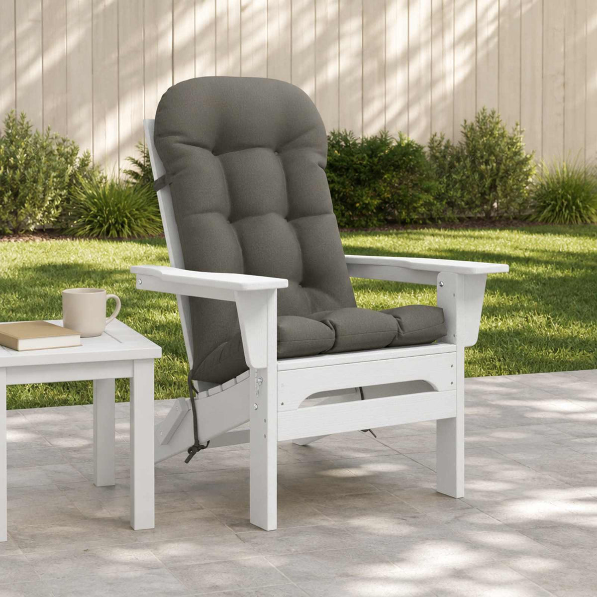 Sun Lounger Cushion PUTTEN 100% Polyester Grey 48 x 112 x 10 cm