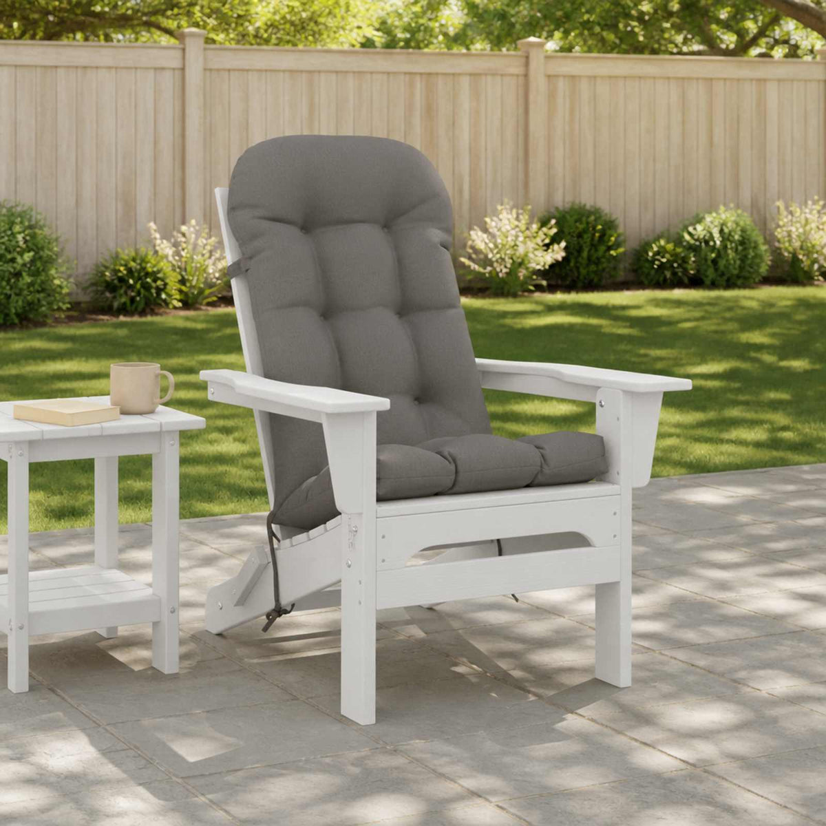 Adirondack Chair Cushion PUTTEN 100% Polyester Grey